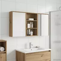 Vonios spintos komplektas su lentyna 3 pcs 126 x 16 x 62.5 cm