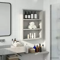 Vonios sieninė spintelė su lentyna Betono Pilka 40 x 10 x 50 cm
