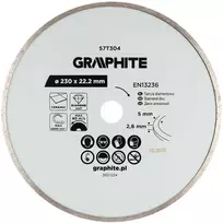 Graphite Deimantinis pjovimo diskas, 230 x 22,2 mm, šlapiam pjovimui
