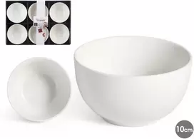 6 baltų porcelianinių dubenėlių 10 cm rinkinys, 86527, Vessia