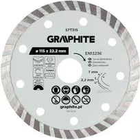 Graphite Turbo pjovimo deimantinis diskas, 115 x 22,22 mm, sausam pjovimui