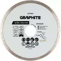 Graphite Deimantinis pjovimo diskas, 125 x 22,2 mm, šlapiam pjovimui
