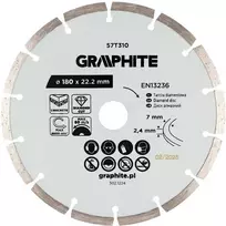 Graphite Deimantinis segmentinis pjovimo diskas, 180 x 22,2 mm, sausam pjovimui