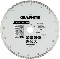 Graphite Turbo pjovimo deimantinis diskas, 230 x 22,22 mm, sausam ir šlapiam pjovimui