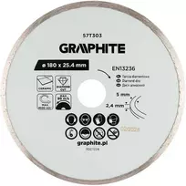 Graphite Deimantinis pjovimo diskas, 180 x 25,4 mm, šlapiam pjovimui