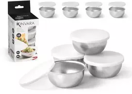 Dubenėlių rinkinys su dangčiais, 3 vnt., 130 ml, 21.5×9×9 cm, 11523, Kinvara
