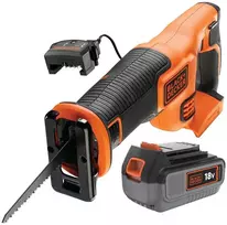 Black & Decker Juodas & Decker akumuliatorinė pilarka szablowa 18V Li-lon Juodas+DECKER [BDCR18M1-QW] 4,0Ah