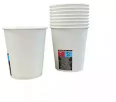 Bikuvalt Vienkartiniai popieriniai puodeliai - stiklinės baltos spalvos 230ml, 50vnt