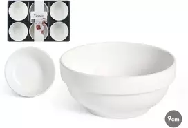 6 baltų porcelianinių dubenėlių 9 cm rinkinys, 86525, Vessia