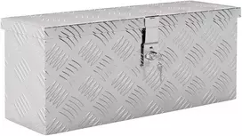 HOMCOM įrangos saugojimo dėžė iš aliuminio su užraktu ir raktais, 50 x 15,5 x 20,5 cm
