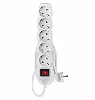 Ilgiklis EMOS, 5 lizdai, 2 × USB, 3 m, jungtukas, baltos sp.