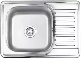 Virtuvės kriauklė AB 580x480mm satininė su sifonu