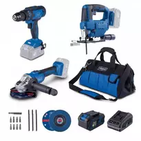 Įrankių rinkinys Scheppach C-JAD-Set L (C-JS220-X + C-AG125-X + C-DD45-X); 20 V; 1x4,0 Ah akum.