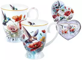 Carmani puodeliai 2vnt, 280ml,gėlės ir kolibris