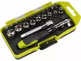 Atsuktuvų antgaliai su terkšliniu raktu 23 vnt. CrV EXTOL CRAFT 53090