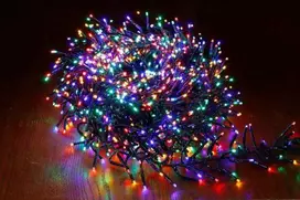 Elektrinė girlianda CLUSTER, 1512 LED, IP44, 8.8 W, 36 V, 8 režimai, įvairių spalvų, 11 m