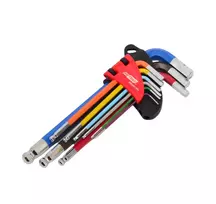AW-Tools AWTOOLS RAKTAI ŠEŠIAKAMPIAI HEX / 1,5-10,0mm / 9vnt. SPALVOTI SU RUTULINE GALVUTE Juodas LINE