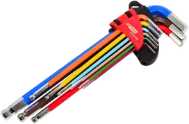 AW-Tools AWTOOLS RAKTAI ŠEŠIAKAMPIAI HEX / 1,5-10,0mm / 9vnt. SPALVOTI SU RUTULINE GALVUTE ILGI Juodas LINE