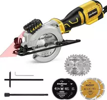 Enventor mini diskinis pjūklas, 705 W, 3500 aps./min., lazerinė linija, 115 mm diskai, 42,8 mm pjovimas, modelis 76604 l