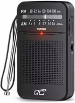 Lamex LTC portable pocket radio LEGA, AM/FM, mini jack, juodas