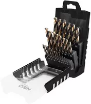Grąžtas Wiertła HSS-CNC metalo grąžtai, 124°, „Pro-Tec“, 1,0–13,0 mm, 25 vnt. rinkinys