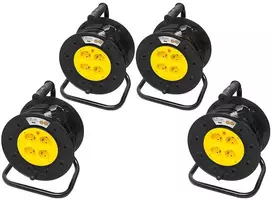 98-702# Prailgintuvas PR-61 4 lizdų su įžeminimu 50 m PVC būgnas 3x2,5 mm