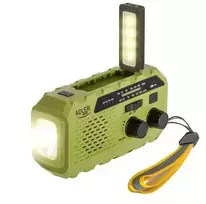 Adler AD 1197 Žalias Radio solarne su korbką ręczną