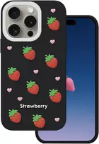Dėklas Telforceone Strawberry case for iPhone 14 Pro / 15 Pro 6,1' juodas