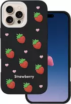 Telforceone Braškių spalvos dėklas, skirtas „iPhone 16 Pro 6,3“; juodas