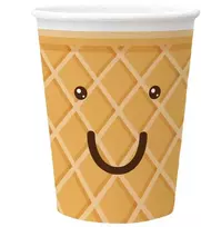 Vienkartiniai puodeliai PAW Ice Kreminis, 250 ml, 8 vnt.