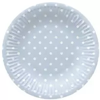 Vienkartinės lėkštės PAW Mėlyna Dots, Ø 18 cm, 8 vnt.