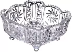Crystal Bohemia Bohemia krištolinis dubuo 25cm ant kojelių, Pinwheel