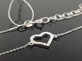 Best Diamonds Balto aukso apyrankė Širdelė su briliantais