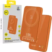 Blavec Power Bank 5000mAh BJ-04 Ultra Slim 7,8mm – Type C – 22,5W magnetic Magsafe 3 in 1 (PBBJ04-MC5O) oranžinis glass