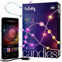 Išmani LED girlianda Kalėdų eglutei ir dekorui Candies perlų formos 100 RGB diodų 6 m 7 W žalias laidas USB-C TWKP100RGB-G Twinkly