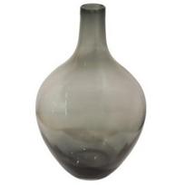 Besk Stiklinė Lašo Formos Vaza 9135785, 25x38cm, Dūminė Pilka, Stiklas, Lašo Forma