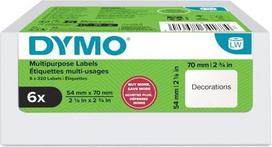 DYMO Etikettenrolle für Etikettendrucker weiß, 54,0 x 70,0 mm, 6 x 320 Etiketten (2234188)