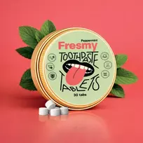 Fresmy pipirmėčių dantų pastos tabletės (be fluoro), 30 vnt.