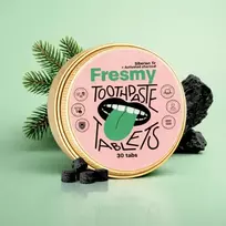 Fresmy dantų pastos tabletės su Sibiro eglės ir aktyvintosios anglies ekstraktais (Be fluoro) , 30 vnt.