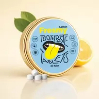 Fresmy citrinų skonio dantų pastos tabletės (be fluoro), 30 vnt.