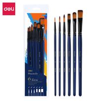 Finenolo minkštų nailoninių šepetėlių rinkinys 6vnt Deli, Pintslite komplekt DELI 6tk/pk vesivärv (ümar nr 4,6,8 ümar 4,6,8 lapik) nailon, blistris