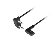 LANBERG CEE 7/16 to IEC 320 C7 Euro (radio) power cord 3m angled VDE | CA-C7CA-12CC-0030-BK