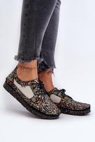 Raštuotos moteriškos loafer tipo basutės Maciejka 06347-01, juodos spalvos