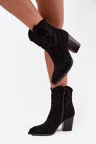 Aulinukai juodi iš eko zomšos su kulnu Ideal Shoes