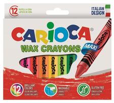 Kreidelės vaškinės CARIOCA Jumbo 12 spalvų