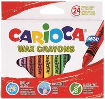 Kreidelės vaškinės CARIOCA Jumbo 24 spalvos