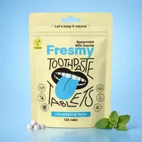 Fresmy dantų pastos tabletės su mėtų aromatu (su fluoru), 124 vnt.