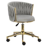 Meistro kėdė Velvet Gold su atlošu – pilka