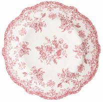 Lėkštė desertinė Homla Lourry, 19 cm x 19 cm x 2 cm, balta sp./raudona sp.