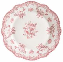 Lėkštė pietų Homla Lourry, 27 cm x 27 cm x 2 cm, balta sp./raudona sp.
